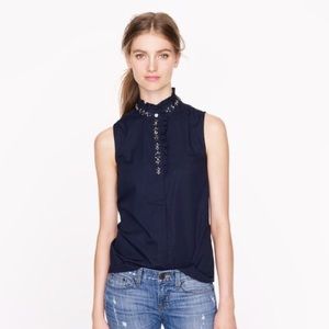 NWT J. Crew Sleeveless Jeweled Blouse